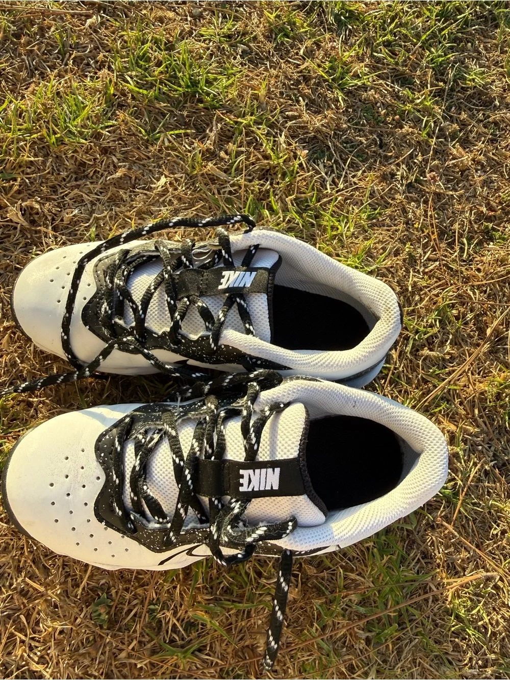 Nike Kids White and Black Turf/Field Sneakers